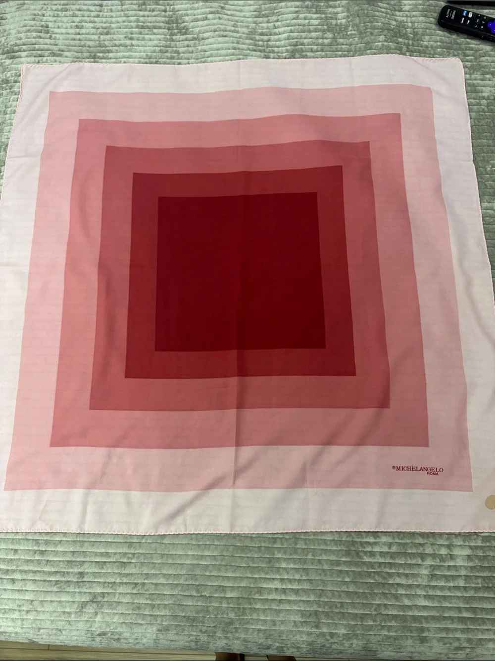 Michelangelo Pink to Red Concentric Square Silk Scarf